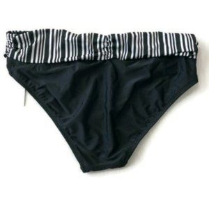 Into the Bleu By Amerex Black & White Hipster Bikini Bottoms